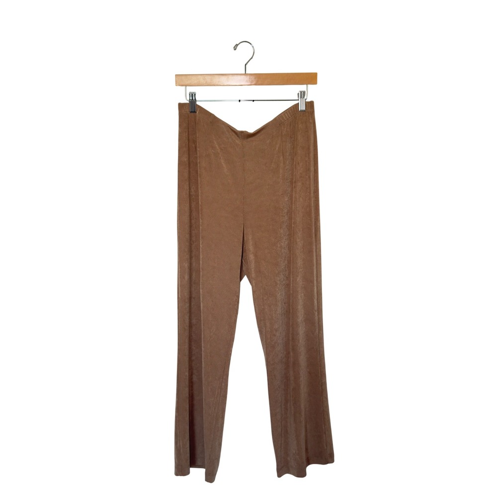 Chico's‎ Travelers Size 2 Large Tan Slinky Knit Soft Stretchy Travel Short Pants